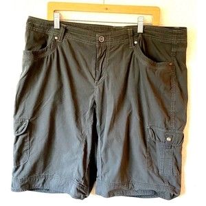 Kuhl Cargo Shorts Women's Hiking Outdoor Stretch Flap Pockets Olive Green 18
